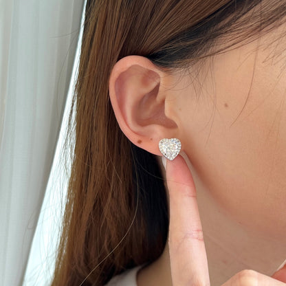 [Clover Jewelery]Sparkling Heart Shape Lover Earrings