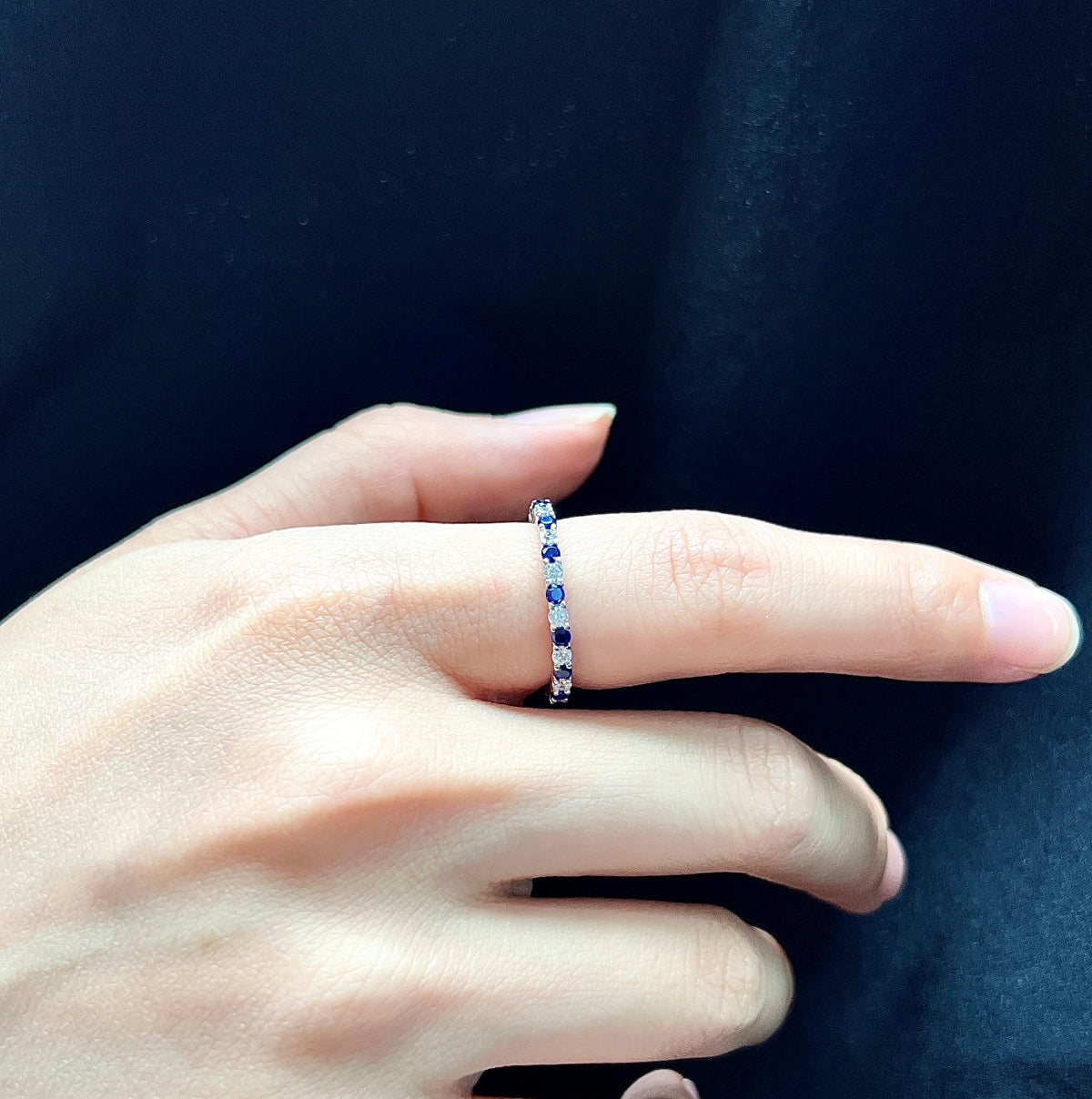 [Clover Jewelery]Exquisite Colorful Round Cut Tennis Ring