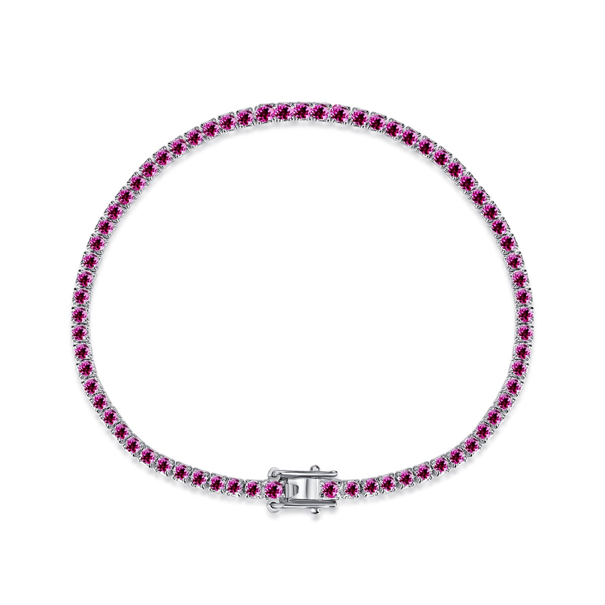 [Clover Jewelery]Dazzling Colorful Round Cut Daily Bracelet