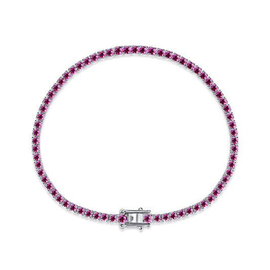 [Clover Jewelery]Dazzling Colorful Round Cut Daily Bracelet