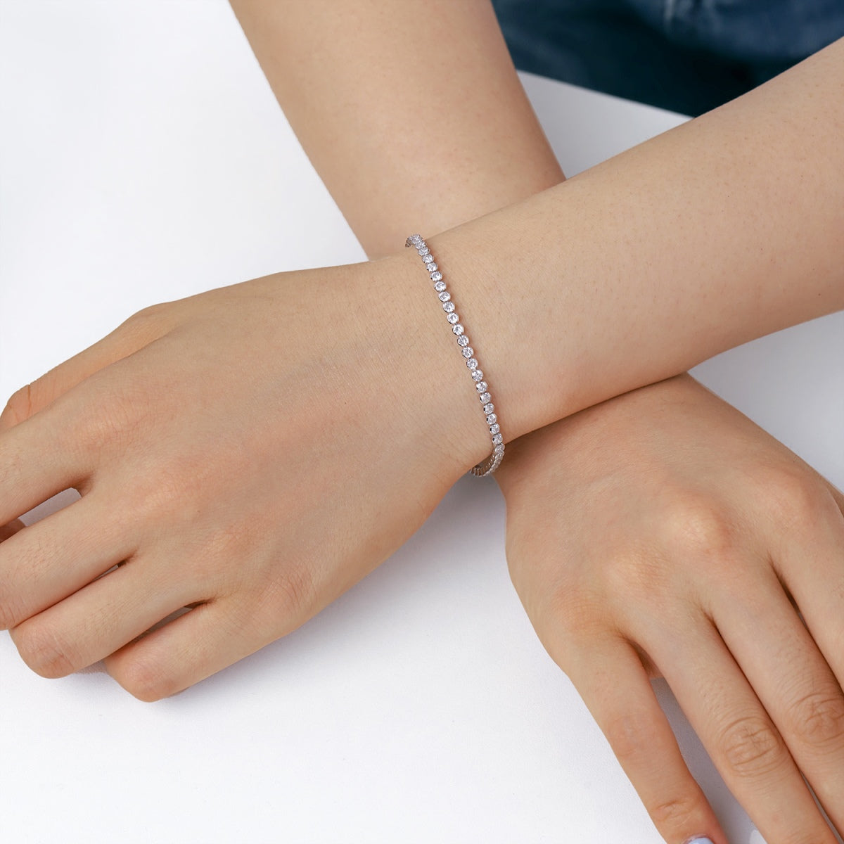 [Clover Jewelery]Dazzling Sparkling Round Cut Daily Bracelet