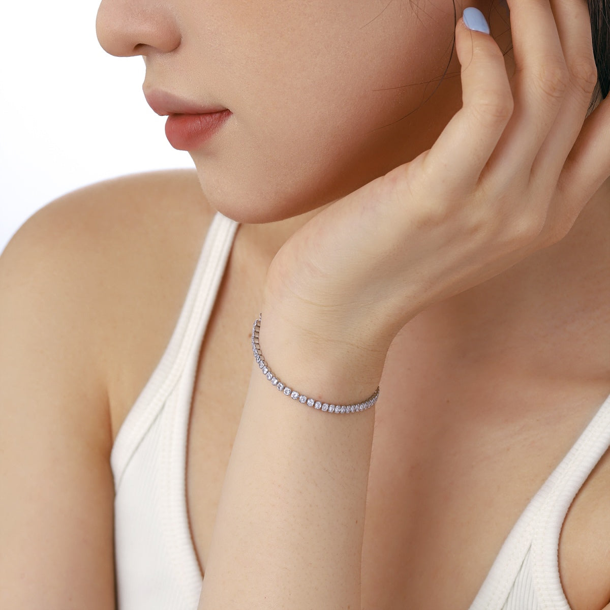 [Clover Jewelery]Dazzling Sparkling Round Cut Daily Bracelet