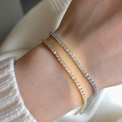 [Clover Jewelery]Radiant Shinning Princess Cut Tennis Bracelet