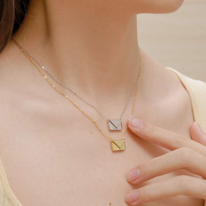 [Clover Jewelery]Envelope Heart Shape Mother's Day Necklace