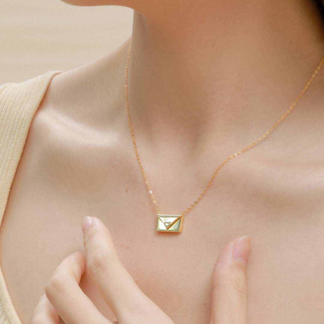 [Clover Jewelery]Envelope Heart Shape Mother's Day Necklace