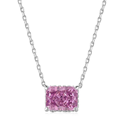 [Clover Jewelery]Luxurious Square Shape Colorful Necalack