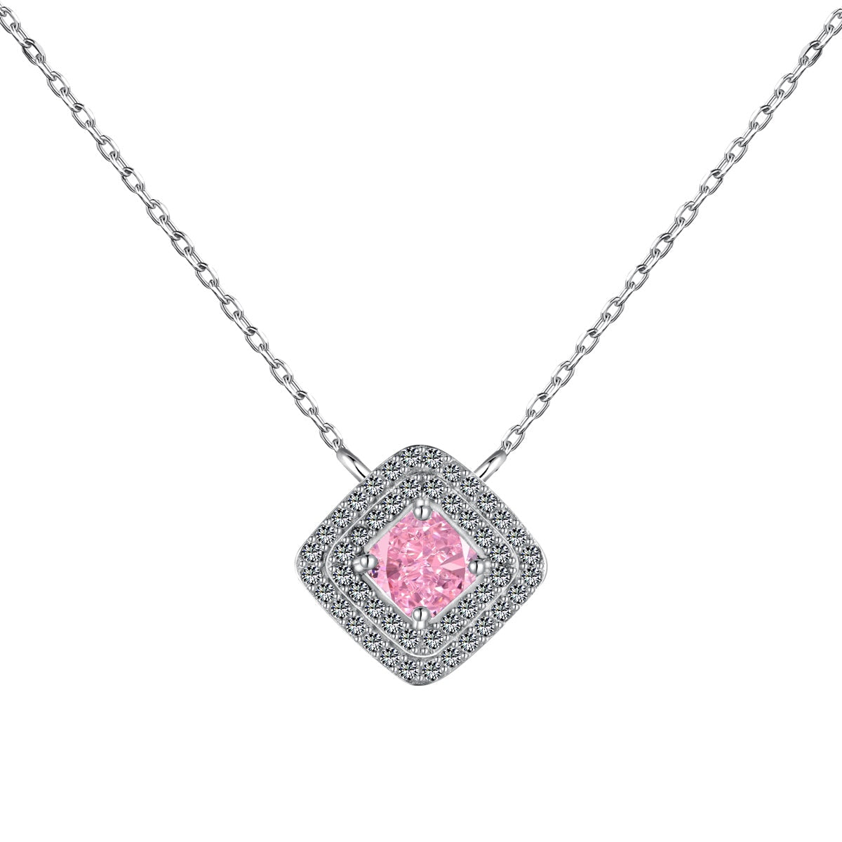 [Clover Jewelery]Sparkling Asscher Cut Necklace