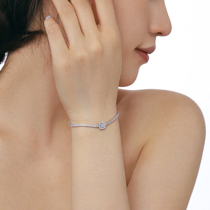 [Clover Jewelery]Luxurious Dazzling Square Shape Banquet Bracelet