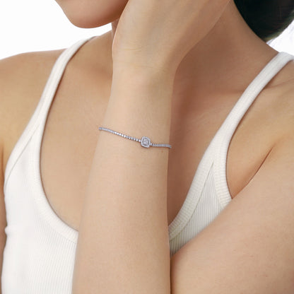 [Clover Jewelery]Luxurious Dazzling Square Shape Banquet Bracelet