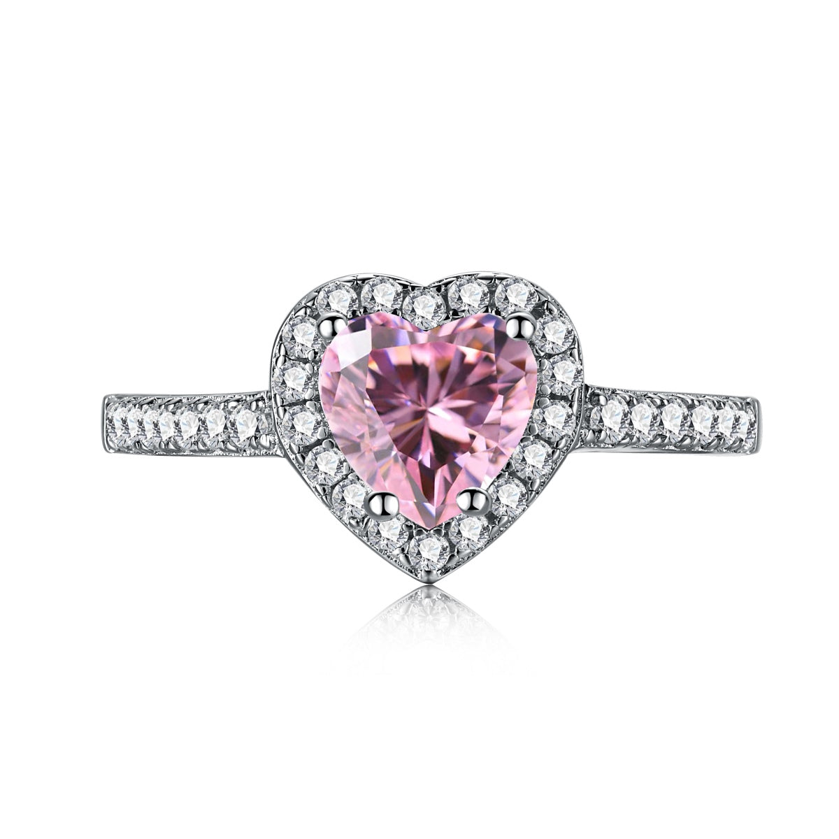 [Clover Jewelery]Eternity Splashy Romantic Heart Shape Lover Ring