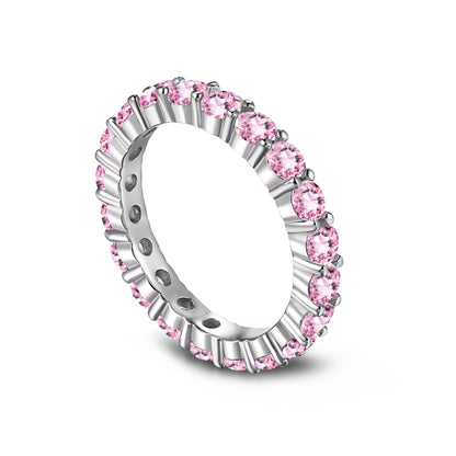 [Clover Jewelery]Sparkling Round Cut Tennis Ring