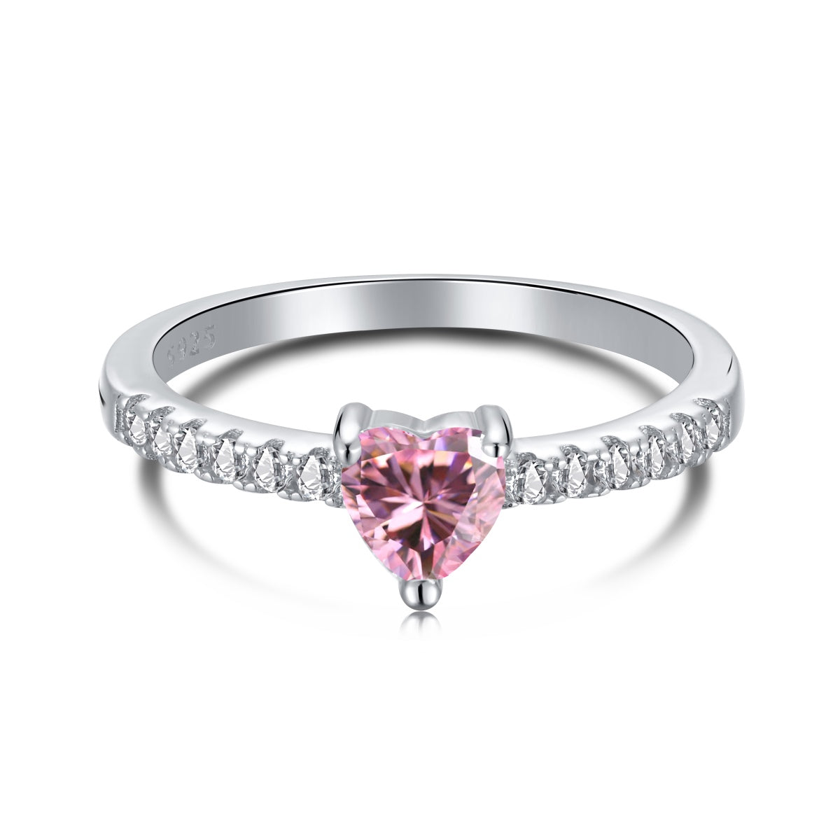 [Clover Jewelery]0.5 Carat CaratEternity Charming Heart Shape Lover Ring