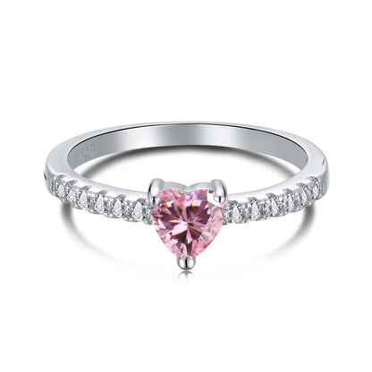 [Clover Jewelery]0.5 Carat CaratEternity Charming Heart Shape Lover Ring