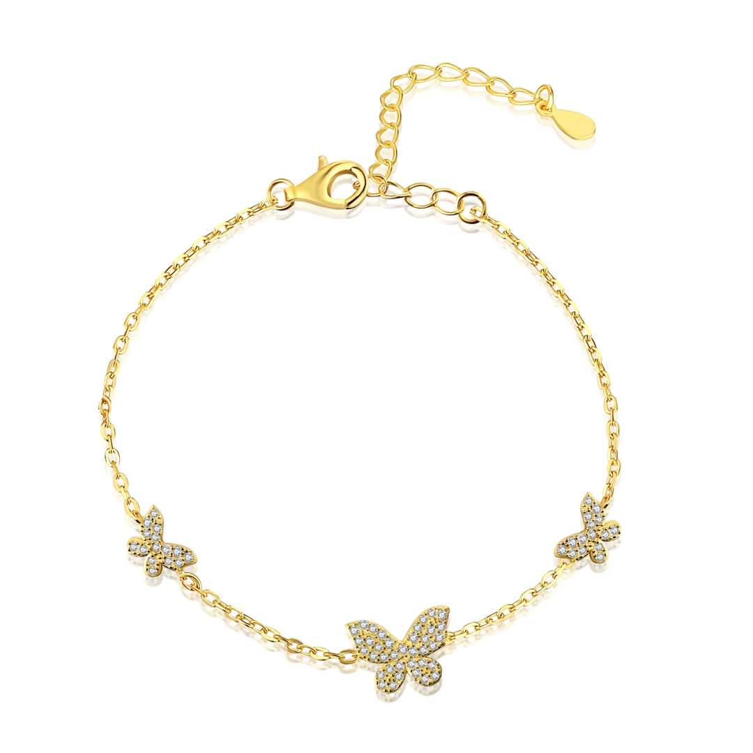 [Clover Jewelery]Delicate Butterfly Pendant Bracelet