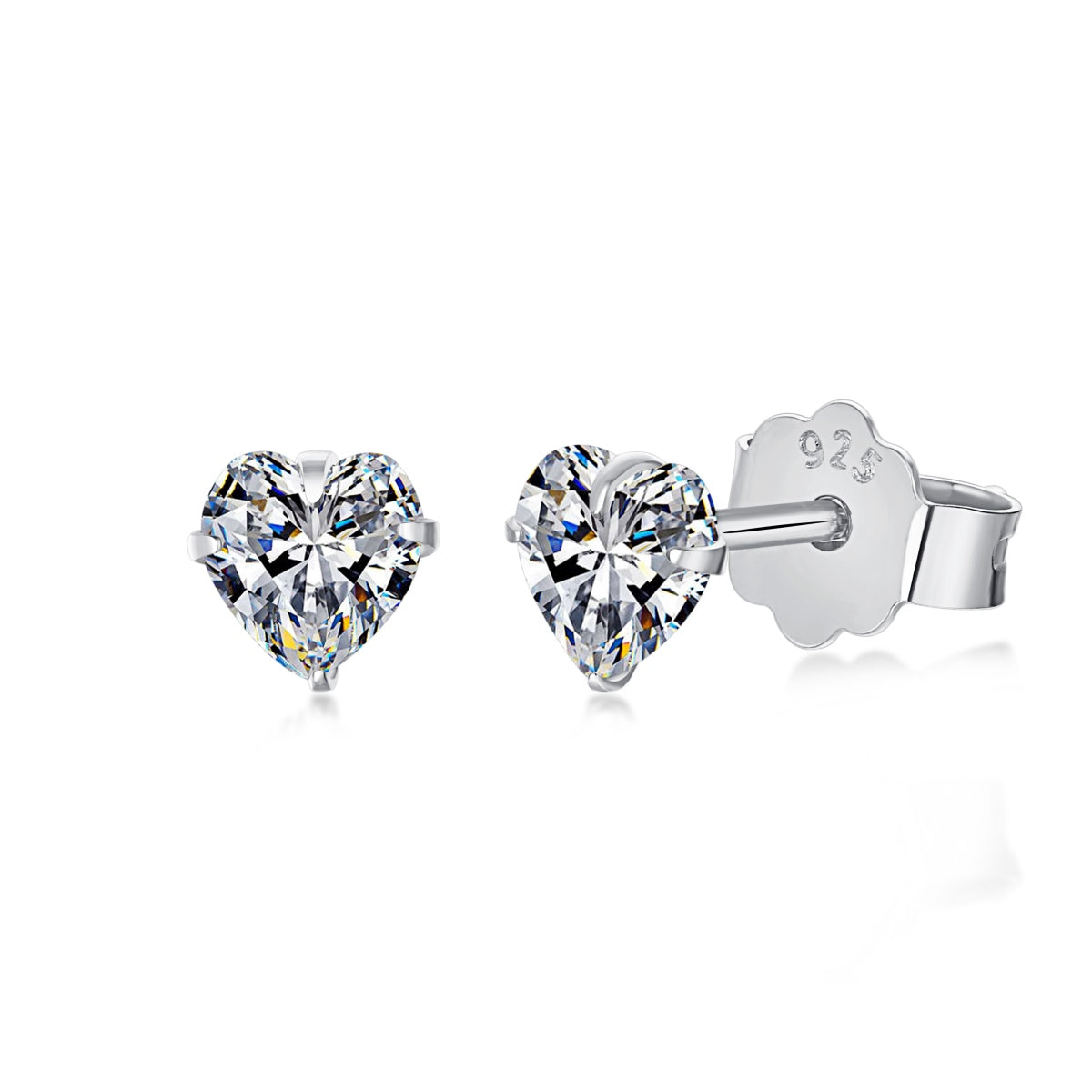 [Clover Jewelery]Sparkling Heart Shaped Simple Earrings