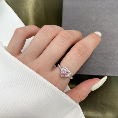 [Clover Jewelery]Eternity Splashy Romantic Heart Shape Lover Ring