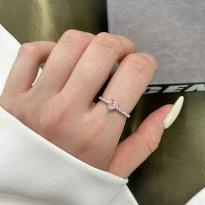 [Clover Jewelery]0.5 Carat CaratEternity Charming Heart Shape Lover Ring