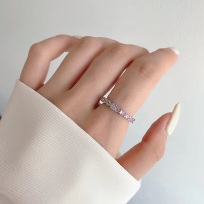 [Clover Jewelery]Sparkling Round Cut Tennis Ring