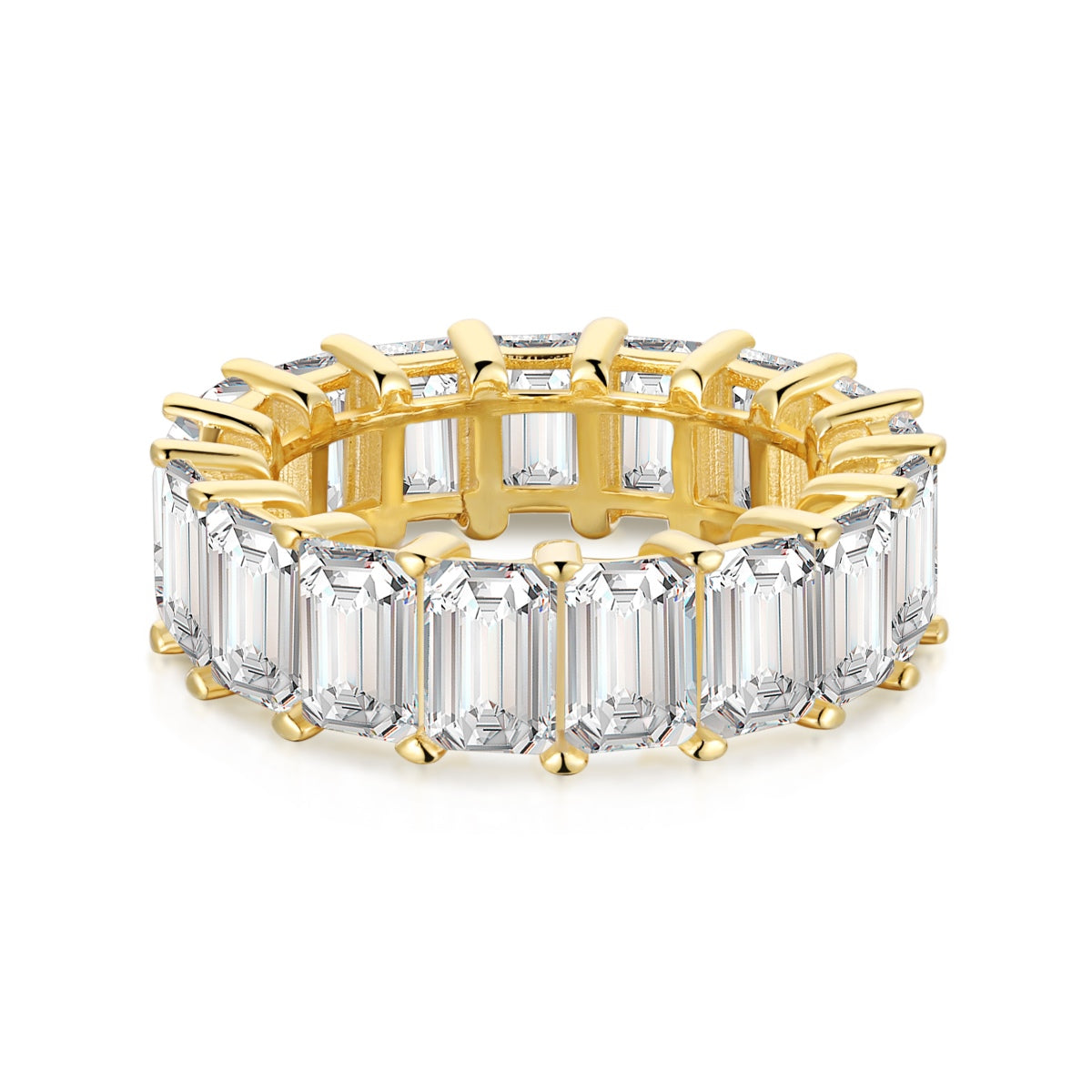 [Clover Jewelery]0.75 Carat Elegant Emerald Cut Tennis Ring