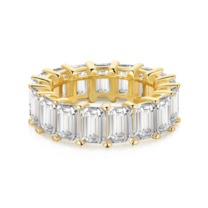 [Clover Jewelery]0.75 Carat Elegant Emerald Cut Tennis Ring