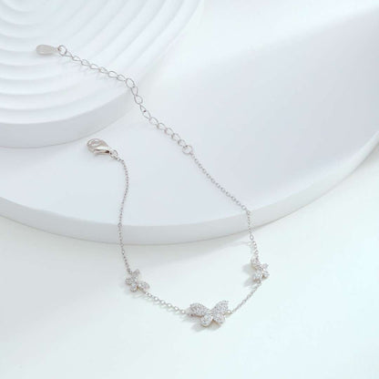 [Clover Jewelery]Delicate Butterfly Pendant Bracelet