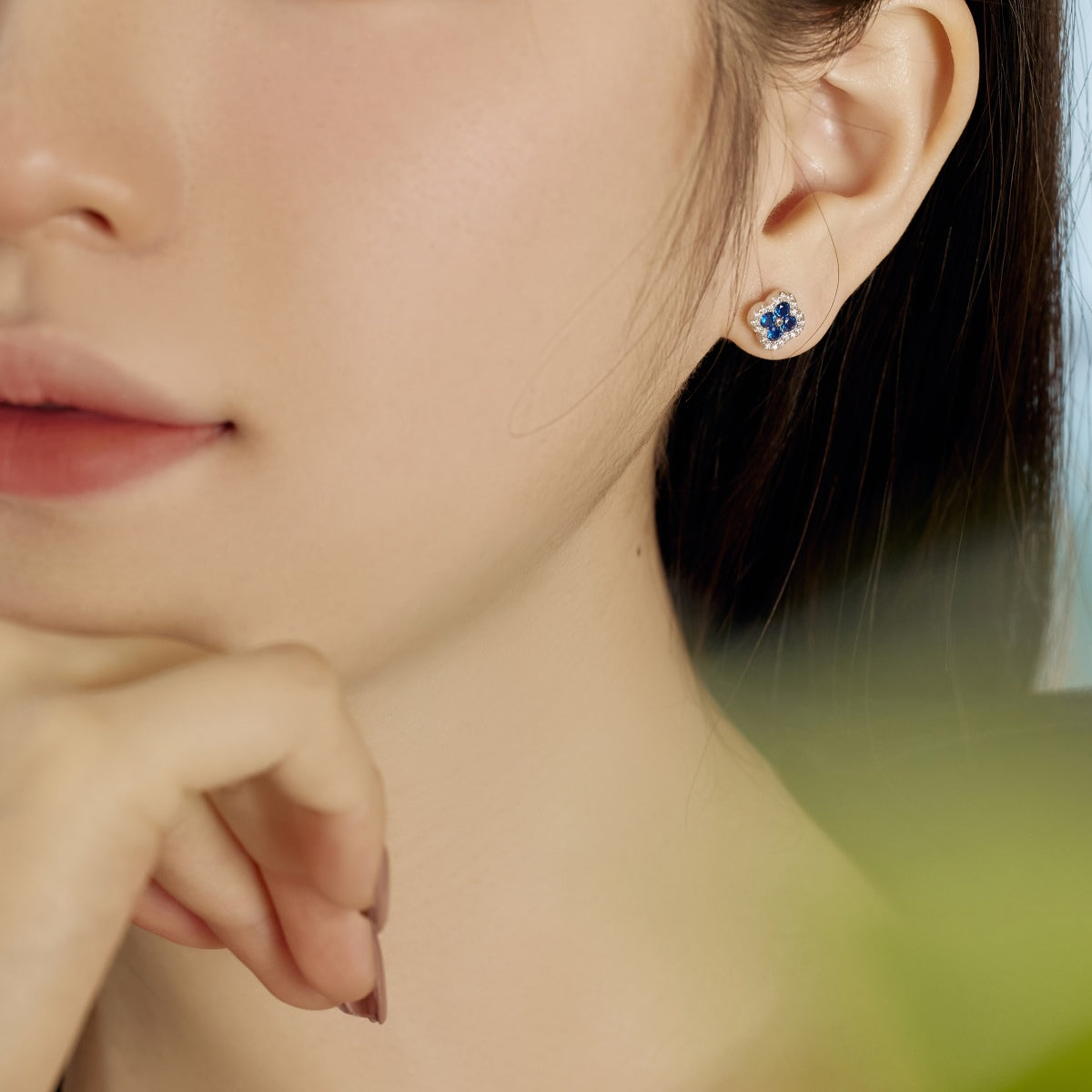 [Clover Jewelery]Four-Leaf Clover Flower Shaped Earrings
