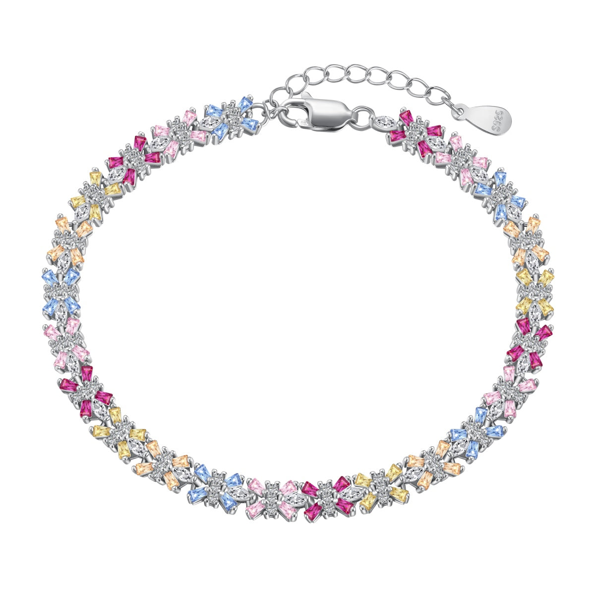 [Clover Jewelery]Radiant Colorful Emerald Cut Party Bracelet