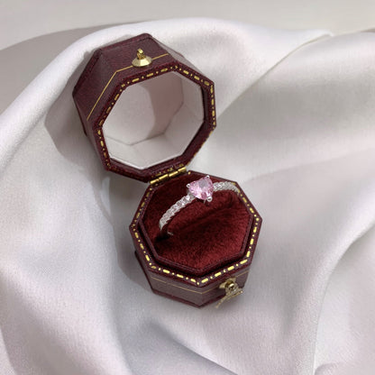 [Clover Jewelery]0.5 Carat CaratEternity Charming Heart Shape Lover Ring