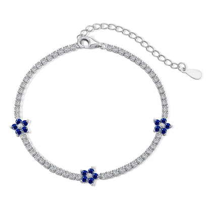 [Clover Jewelery]Sparkling Flower Shape Tennis Bracelet