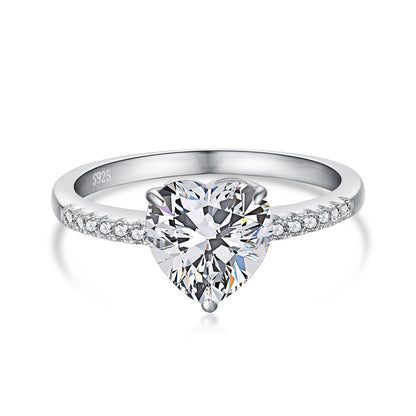[Clover Jewelery]2.0 Carat Dazzling Lustrous Heart Cut Lover Ring
