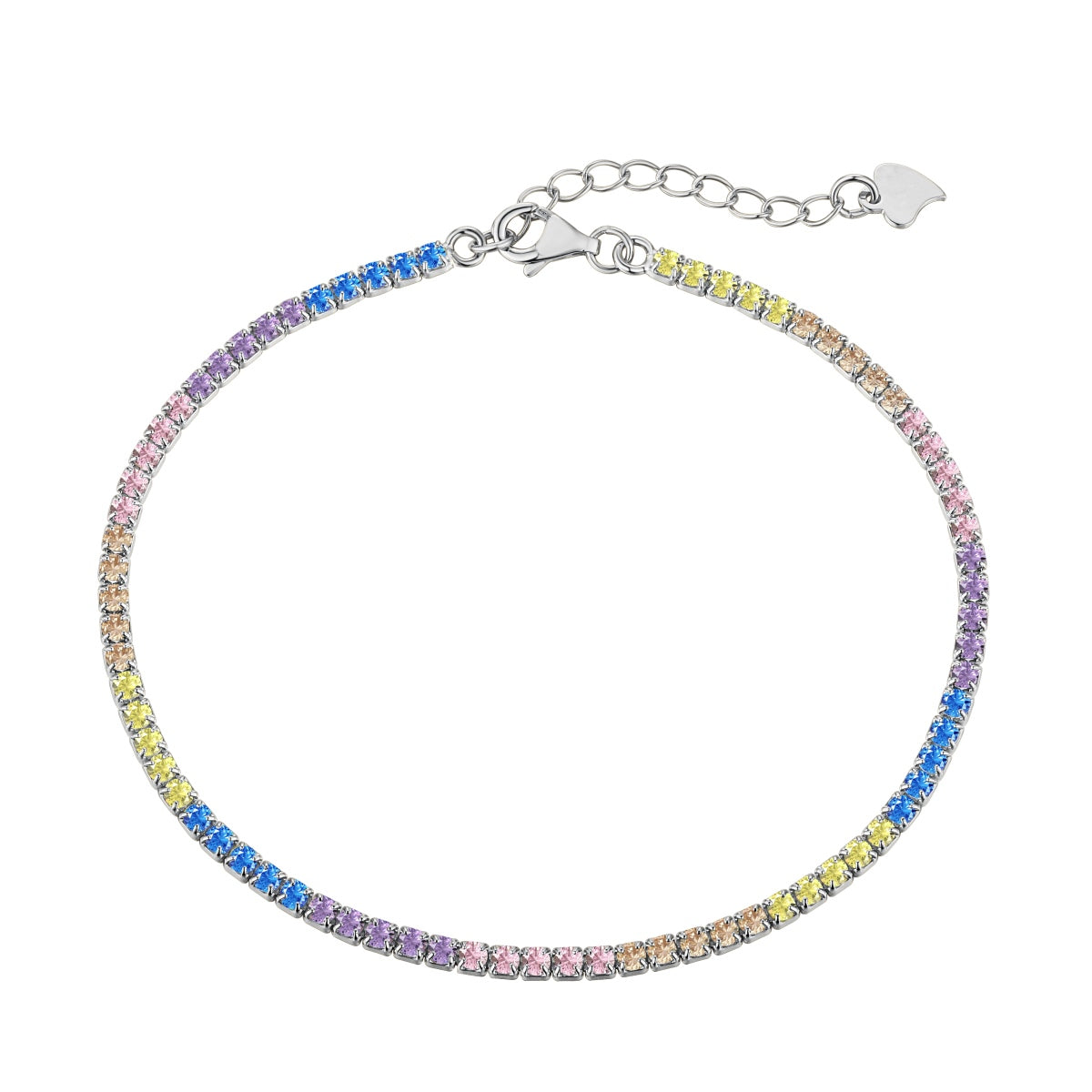 [Clover Jewelery]Dazzling Colorful Round Cut Daily Bracelet