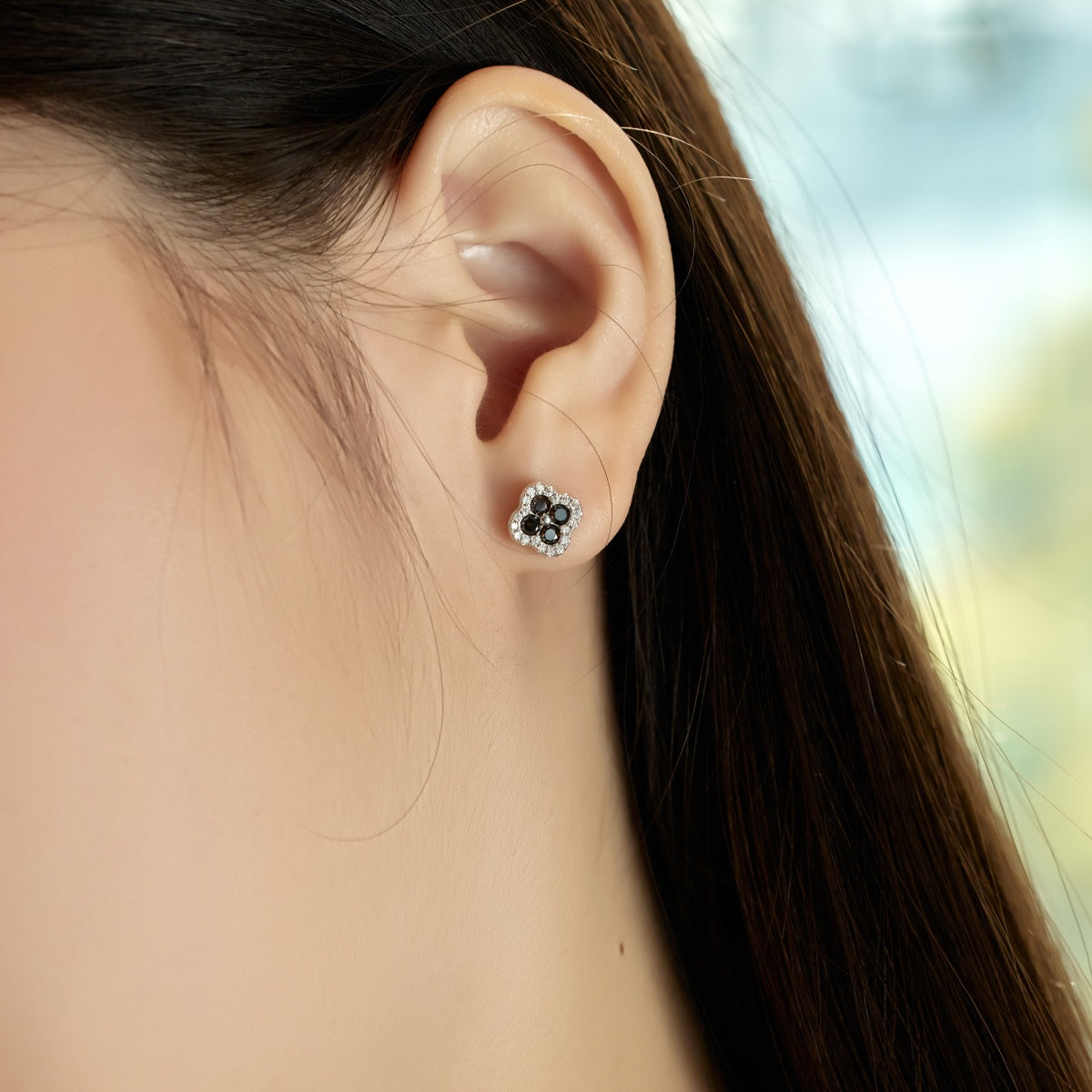 [Clover Jewelery]Four-Leaf Clover Flower Shaped Earrings