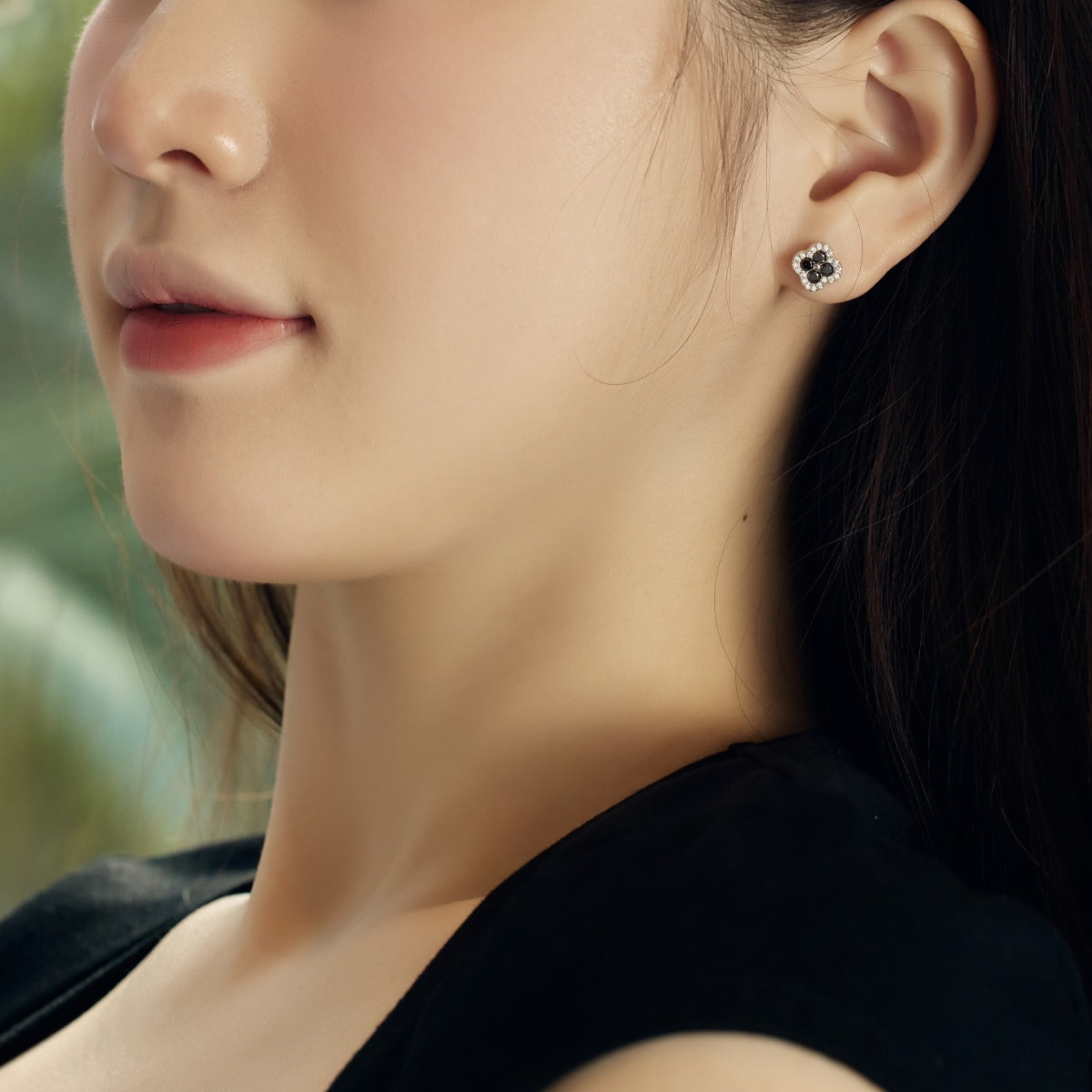 [Clover Jewelery]Four-Leaf Clover Flower Shaped Earrings