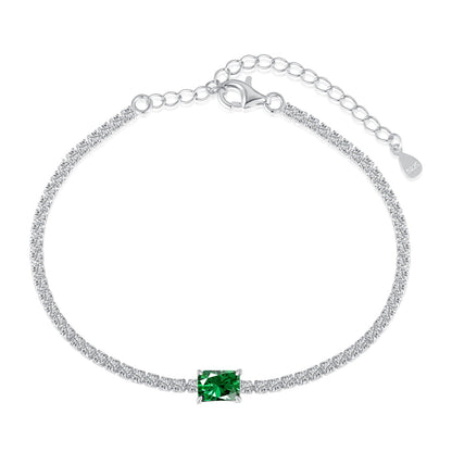 [Clover Jewelery]1.0 Carat Unique Emerald Cut Banquet Bracelet