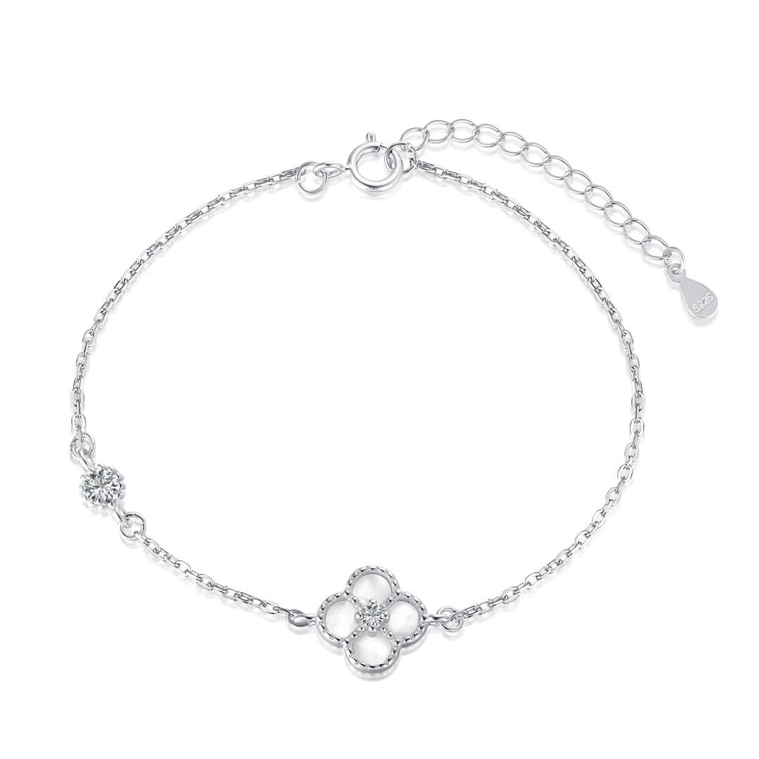 [Clover Jewelery]Delicate Four Leaf Clover Bracelet