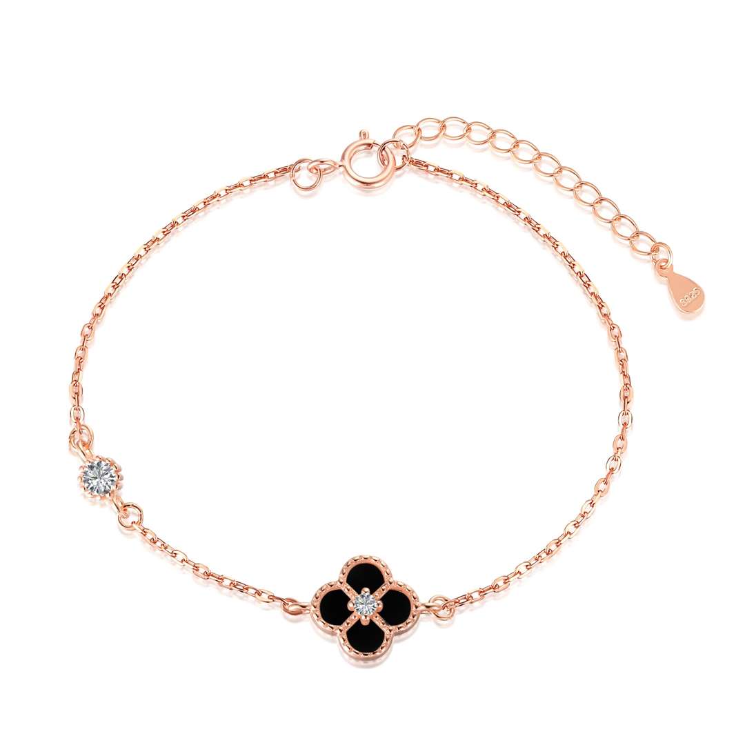 [Clover Jewelery]Delicate Four Leaf Clover Bracelet