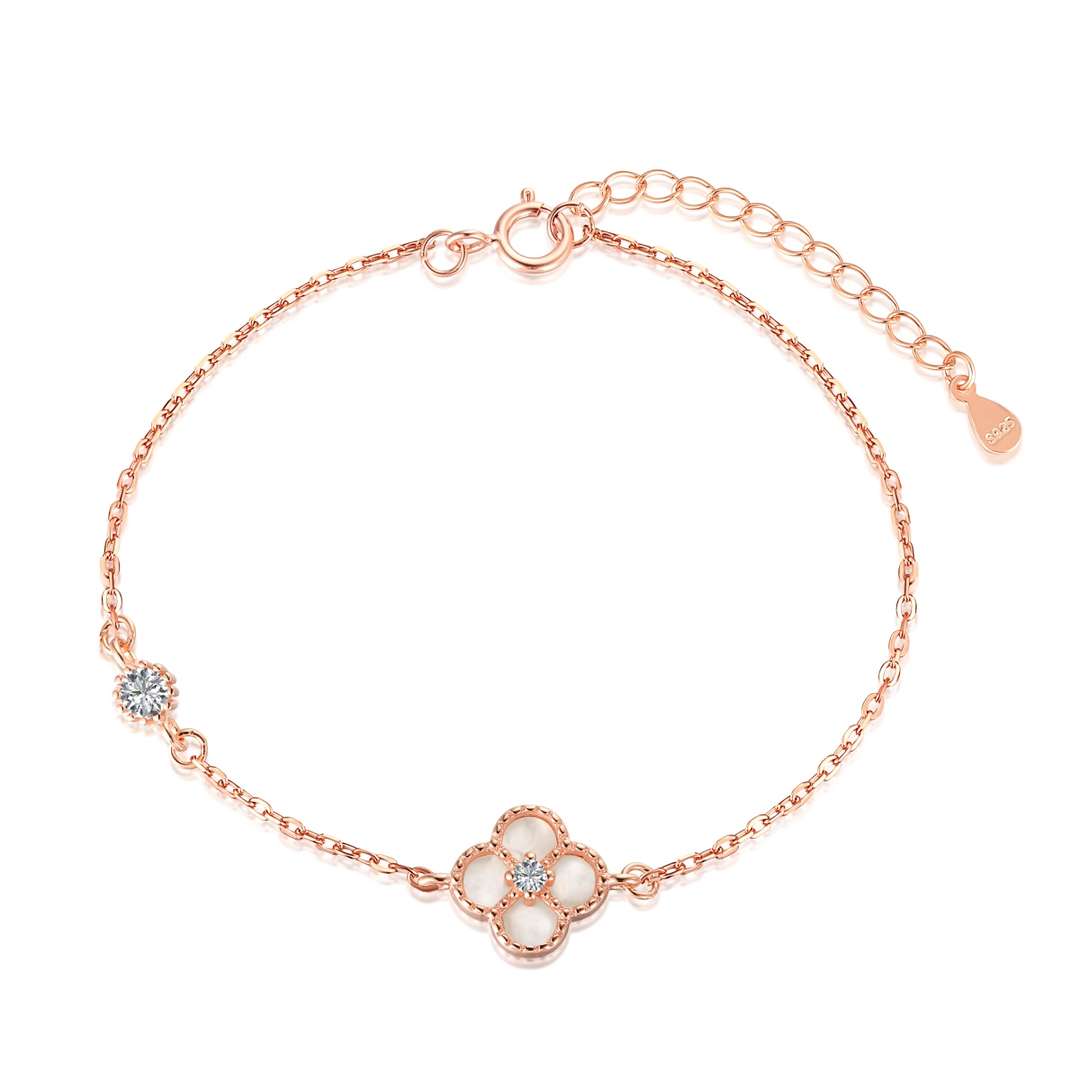 [Clover Jewelery]Delicate Four Leaf Clover Bracelet