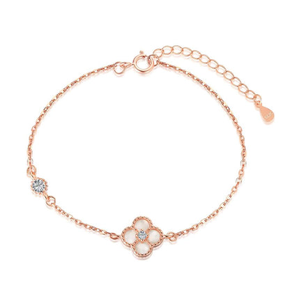[Clover Jewelery]Delicate Four Leaf Clover Bracelet