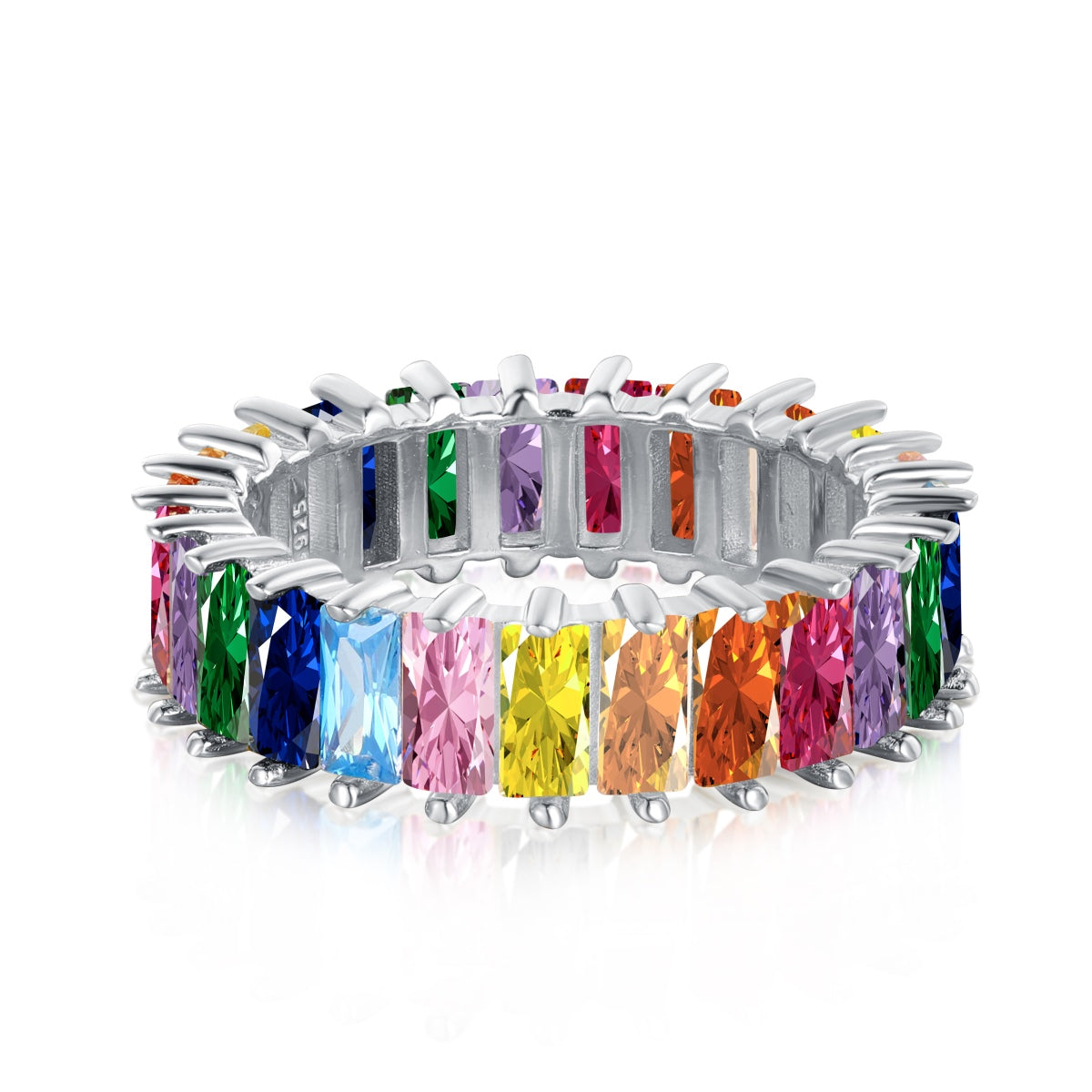 [Clover Jewelery]Unique Colorful Radiant Cut RIng