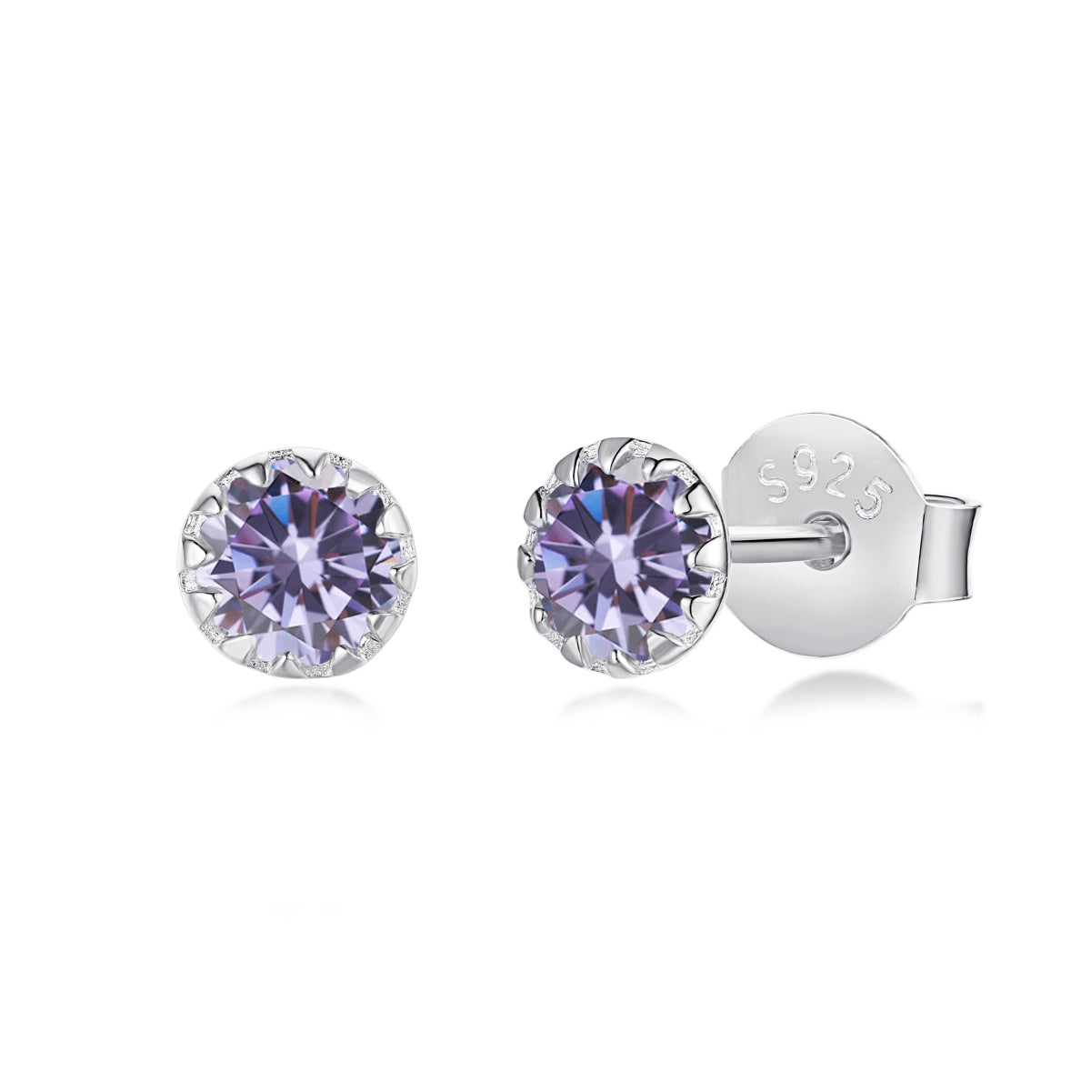 [Clover Jewelery]Sparkling Colorful Round Shape Earrings