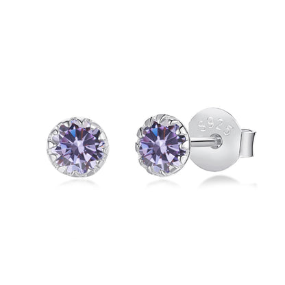 [Clover Jewelery]Sparkling Colorful Round Shape Earrings