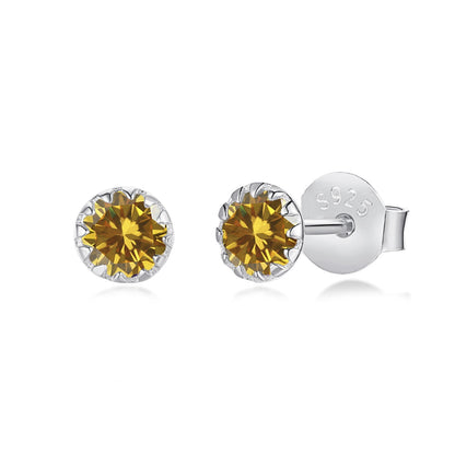 [Clover Jewelery]Sparkling Colorful Round Shape Earrings