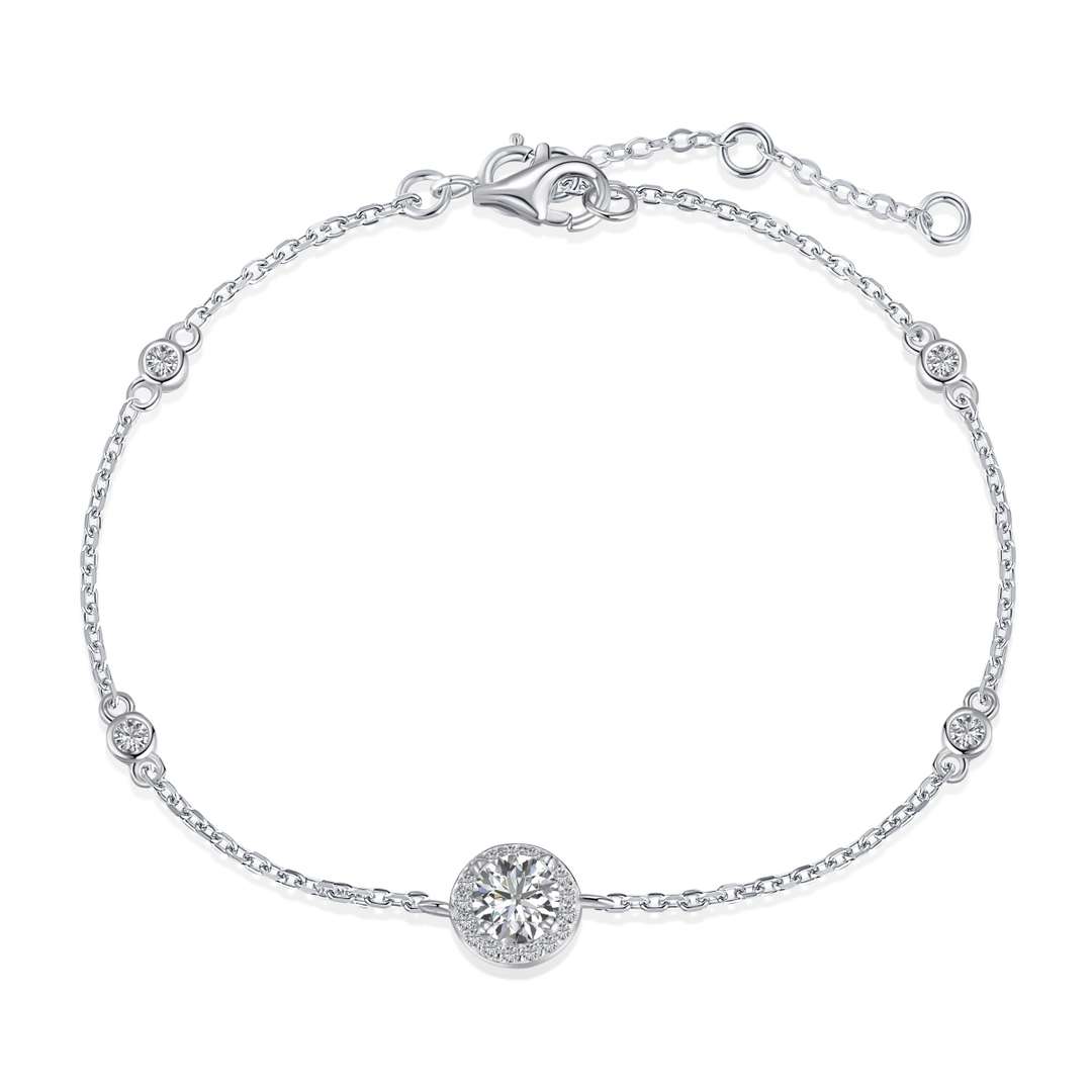 [Clover Jewelery]Dazzling Round Cut Shape Bracelet