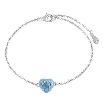[Clover Jewelery]Sparkling Romantic Heart Shape Lover Bracelet
