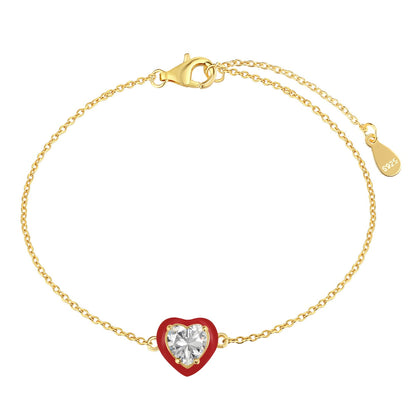 [Clover Jewelery]Sparkling Romantic Heart Shape Lover Bracelet