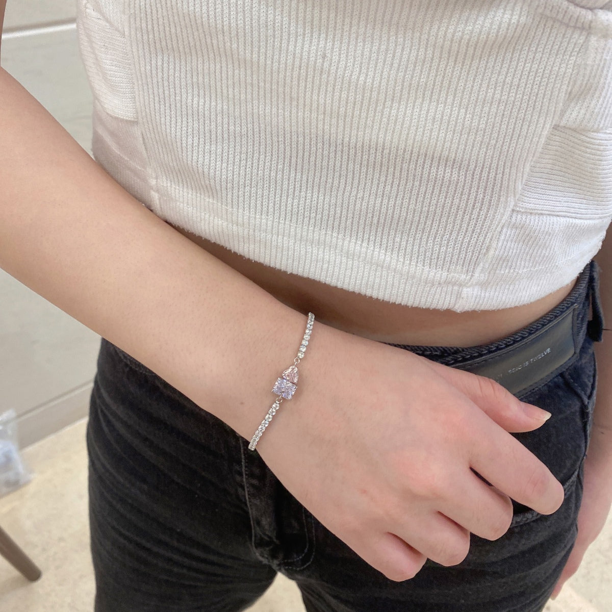 [Clover Jewelery]Dazzling Unique Multi Shape Lover Bracelet