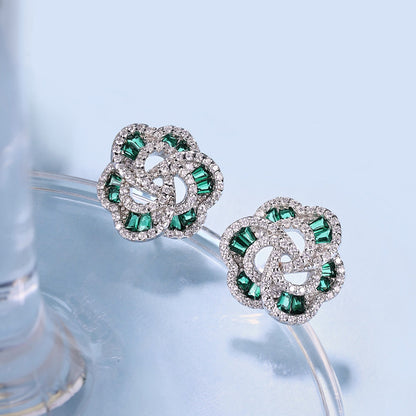 [Clover Jewelery]Exquisite Flower Shape Daily Earrings