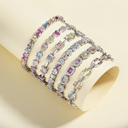 [Clover Jewelery]Dazzling Radiant Multi Cut Daily Bracelet