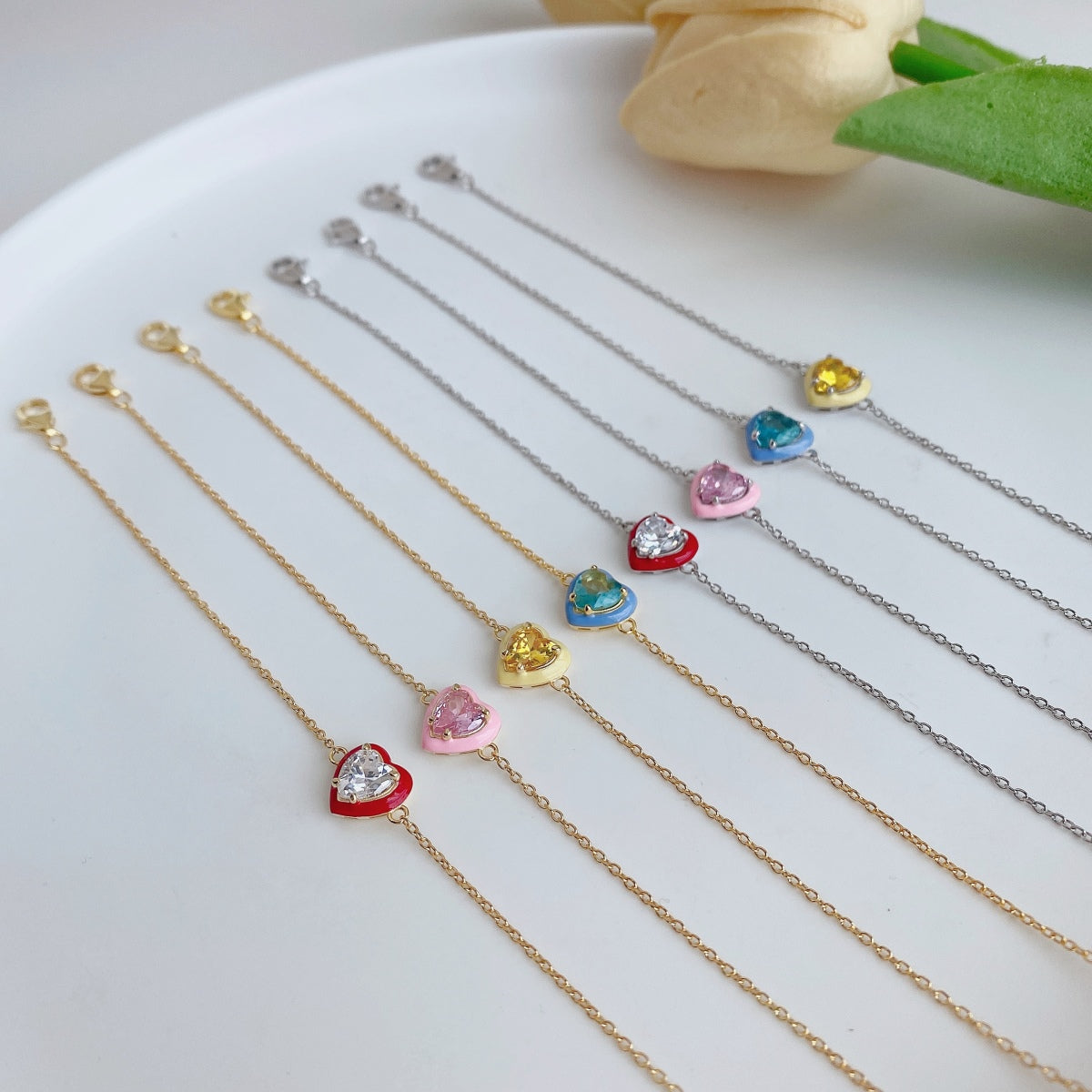 [Clover Jewelery]Sparkling Romantic Heart Shape Lover Bracelet