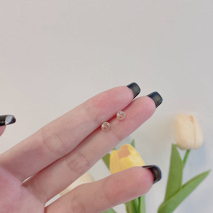 [Clover Jewelery]Sparkling Colorful Round Shape Earrings